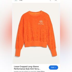 Old Navy loose cropped long sleeve performance slub Terry sweatshirt. Worn once.
